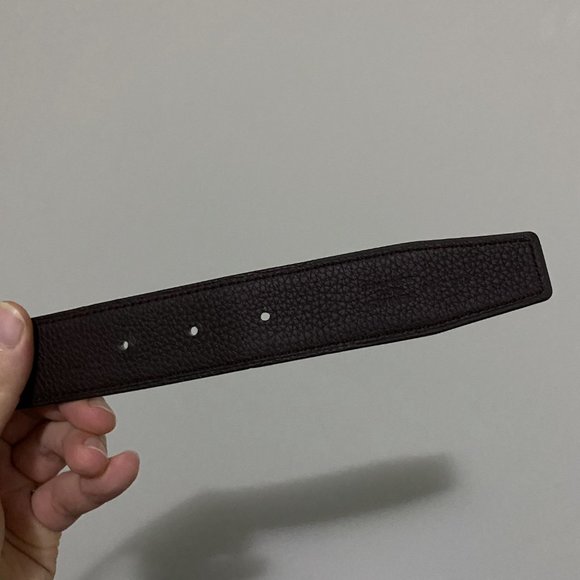 Hermes 32MM H Strie Belt Buckle with Reversible Leather Strap in Black/Chocolate - Picture 8 of 10